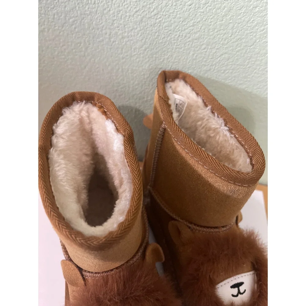 Dream Paris Kids Boys Girls Cute Animal Faux Sherpa Lining Winter Boots Size 10
